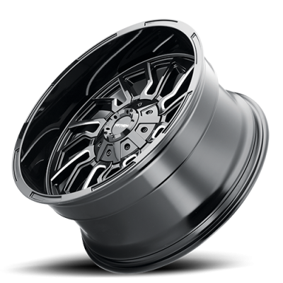 Mayhem Offroad Wheels Flywheel 8111 20x10 Milled Spokes Black -19 Off Set 8 Lug 4.75 BSM 125.2 Bore 165.1 Bolt Circle Cast Aluminum