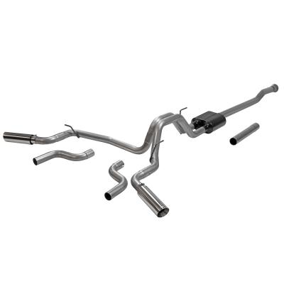 American Thunder Cat-Back Exhaust System Fits 2021-2025 Ford F-150 2.7L, 3.5L, 5.0L. American Thunder, Cat-Back, Dual Exit Stainless Steel Exhaust System Flowmaster