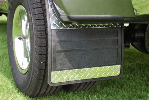 Mud Flaps Classic Dually Rubber Mudflaps / Diamond Tread Aluminum Inserts / 11-16 Ford F350 / 19 x 24 / Owens Products