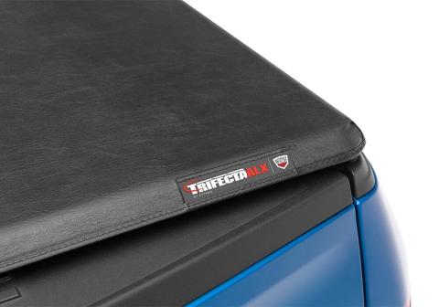 Trifecta ALX Tonneau Cover Black Leather Grained Fabric 2005-2021 Nissan Frontier 4' 11 inch Bed Bed with Factory Bed Rail Caps Extang