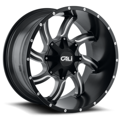 Cast Aluminum Wheels Twisted 9102 SB 20x14 Milled Spokes Satin Black 8 On 180 Bolt Pattern -76 Offset Cali Offroad Wheels
