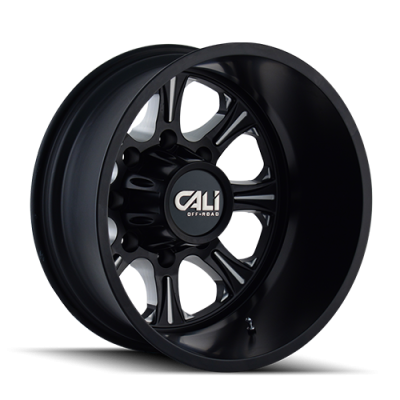 Dually Wheels Brutal Dually 9105 BK-M 20x8.25 Black 8 On 165.1 Bolt Pattern -180 Offset 121.3 Bore Cali Offroad Wheels