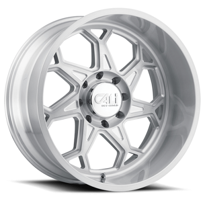 Cast Aluminum Wheels Sevenfold 9111 SL 20x12 Brushed Brushed Silver 6 On 139.7 Bolt Pattern -51 Offset Cali Offroad Wheels