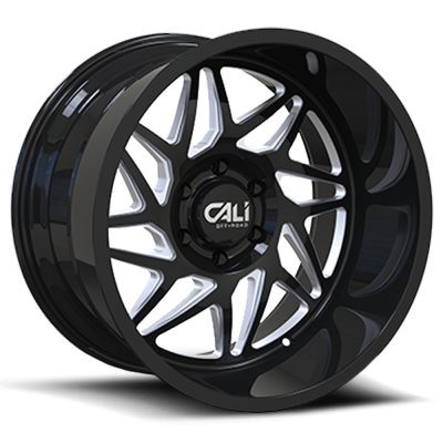 Cast Aluminum Wheels Gemini 9112 GB 22x12 Milled Spokes Gloss Black 8 On 165.1 Bolt Pattern -51 Offset Cali Offroad Wheels