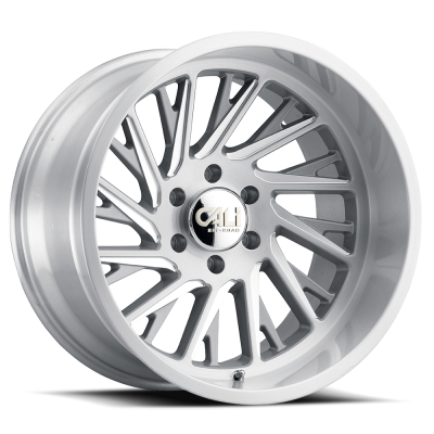 Cast Aluminum Wheels Purge 9114 SL 22x12 Brushed Brushed Silver 6 On 139.7 Bolt Pattern -51 Offset Cali Offroad Wheels