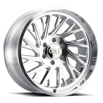 Cast Aluminum Wheels Purge 9114 PO 24x14 Milled Spokes Polished Silver 6 On 139.7 Bolt Pattern -76 Offset Cali Offroad Wheels