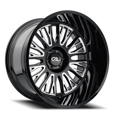 Cast Aluminum Wheels Vertex 9116 BM 24x14 Milled Gloss Black 8 On 165.1 Bolt Pattern -76 Offset Cali Offroad Wheels