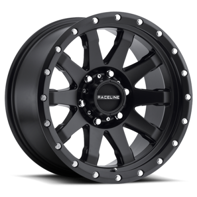 Aluminum Wheels 17x9 Clutch 934B Black Multi Spoke -12 Offset 6 on 139.7 Bolt Pattern 106.1 Bore Raceline