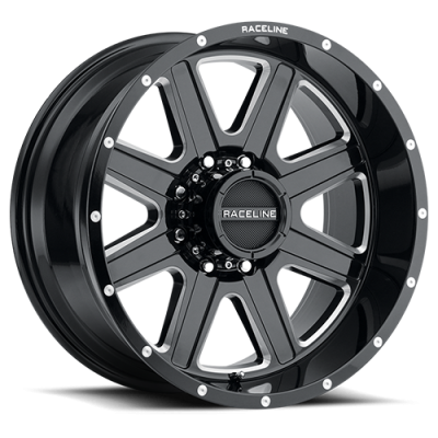 Aluminum Wheels 20x12 Hostage 940M Milled Gloss Black -44 Offset 8 on 170 Bolt Pattern 125.2 Bore Raceline