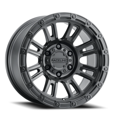 Aluminum Wheels 17x8 Compass 956B Satin Black 30 Offset 5 on 114.3 Bolt Pattern 72.62 Bore Raceline
