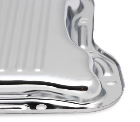 Transmission Oil Pan Chrome Fits Chrysler Torqueflite TF-727. Stock Depth and Capacity Finned Design Mr Gasket