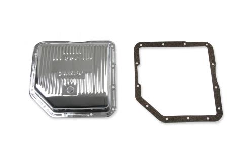 Transmission Oil Pan Chrome Fits GM TH350 Stock Depth and Capacity Finned Design Mr Gasket