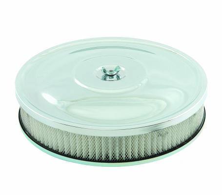 Air Cleaner -10 Inch x 2 Inch Chrome Fits 2-Barrel Carburetors with 2-5/8 Inch or 3-1/16 Inch Neck Mr Gasket