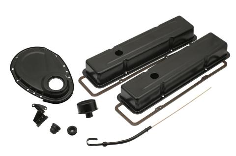 Engine Dress Up Kit Flat Black Fits 1960-1985 Chevrolet 262-400 Small Block Mr Gasket