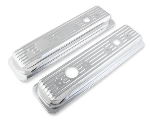 Chrome Valve Covers Caps Fits 1987-1997 Chevrolet Small Block 305-350 Truck Engines with Center Bolt Valve Covers Mr Gasket
