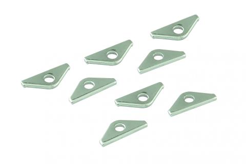 Valve Cover Clamps Chrome Custom short style, 1/4 Inch Diameter Holes, 8 in a set Mr Gasket
