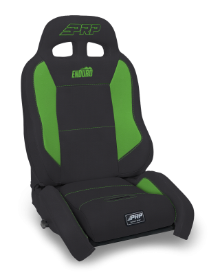 EnduroCrawl Reclining Suspension Seat Black and Green Vinyl Driver PRP Seats