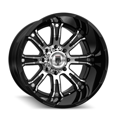 Bomb AT154 Gloss Black Machined 20X12 5-139.7 -44MM 87.1MM Off Road Wheels American Truxx