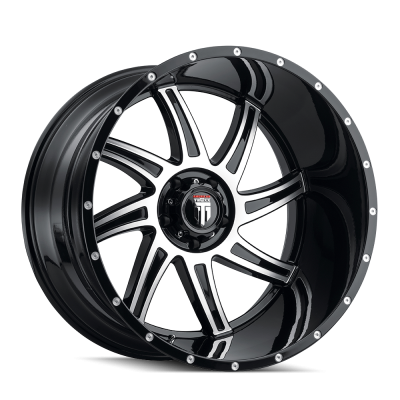 Vortex AT162 Gloss Black Machined 22X12 5-139.7 -44MM 87.1MM Off Road Wheels American Truxx