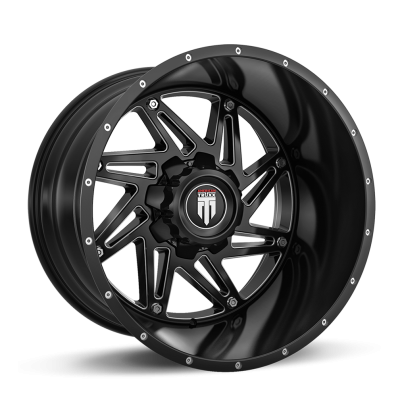 Warrior AT165 Gloss Black Milled 20X10 5-139.7 -24MM 110.3MM Off Road Wheels American Truxx
