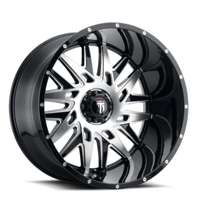 DNA AT184 Gloss Black Machined 22X12 5-139.7 -44MM 87.1MM Off Road Wheels American Truxx
