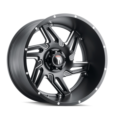 Spurs AT186 Satin Black Milled 24X14 6-139.7 -76MM 106.1MM Off Road Wheels American Truxx