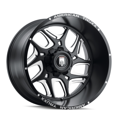 Sweep AT1900 Satin Black Milled 20X9 5-139.7 -12MM 110.3MM Off Road Wheels American Truxx