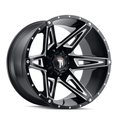Kutz AT1902 Gloss Black Milled 20X9 8-165.1 -12MM 125.2MM Off Road Wheels American Truxx