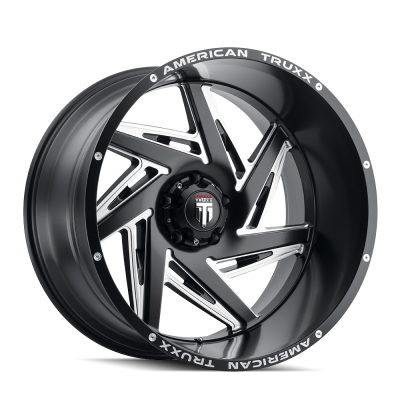 Spiral AT1906 Satin Black Milled 20X10 5-139.7 -24MM 110.5MM Off Road Wheels American Truxx