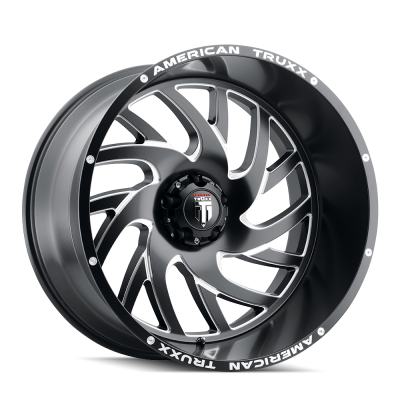 Xclusive AT1907 Satin Black Milled 22X12 6-139.7 -44MM 106.1MM Off Road Wheels American Truxx