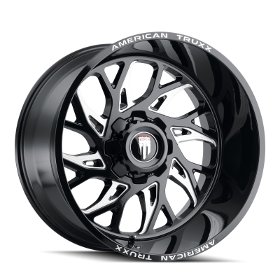 Destiny AT1913 Black / Milled 20X12 6-135/6-139.7 -44MM 106.1MM Off Road Wheels American Truxx