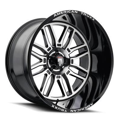 Restless AT1915 Black Machined 24X14 6-139.7 -76MM 106MM Off Road Wheels American Truxx