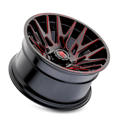 Evolution AT1919 Gloss Black Prizm Red 22X12 6-139.7 -44MM 106MM Off Road Wheels AT