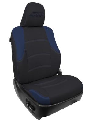 Front Seat Covers for 2011-Up Toyota 4Runner Pair Black and Navy Blue PRP Seats