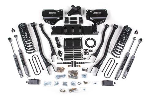 4 Inch Lift Kit w/ 4-Link Ram 3500 19-23 4WD Gas Without Factory Rear Overload Leaf NX2 Nitro Shocks