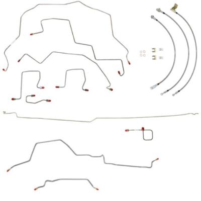 Complete Brake Line & Hose Kit For 98-01 Ram 2500 4WD Automatic Trans Rear Drum AWABS Reg Cab/Long Bed non-Dually Stainless Fine Lines