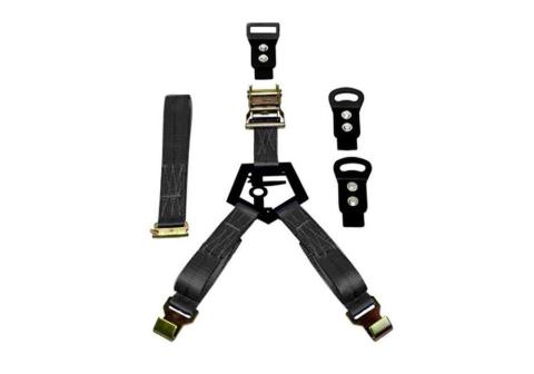 Gloss Black Bed Mounted Rapid Strap Tire Carrier with Black Strap NFab