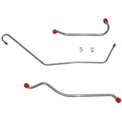 Pump to Carburetor Fuel Line For 69 Chevy Bel Air, Biscayne, Impala, Chevelle, El Camino, Caprice 350 3 Line Kit Incl. Return Steel Fine Lines