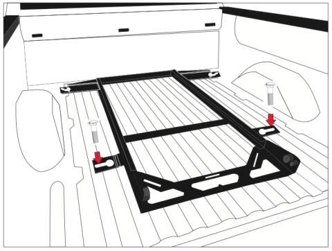 Ford F150 15-16 No-Drill Factory Mount Install Kit Bedslide