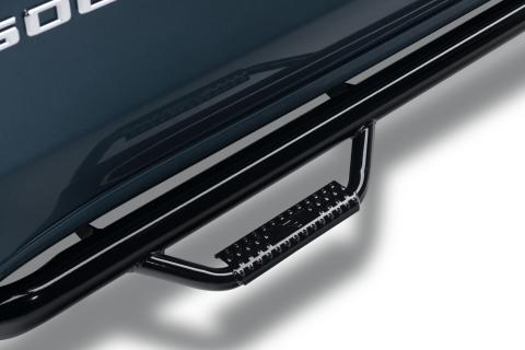 Nerf Step Bar Wheel-to-Wheel with Bed Access (3 Steps per Side) 3 Inch Main Tube Diameter 2007-2013 Chevy Silverado/GMC Sierra 1500/2007-2010 2500 HD/3500 HD 8 Foot Bed Extended Cab Gloss Black NFab