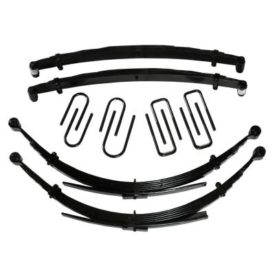 Lift Kit 2.5 Inch Lift 68-73 GMC K15/K1500 Suburban 69-72 GMC K25/K2500 Suburban 69-72 Chevrolet K10 Suburban 69-72 Chevrolet K20 Suburban For Use w/52 Inch Rear Springs Includes Front/Rear Leaf Springs Front/Rear U Bolt Kits Bushing Kit Skyjacker