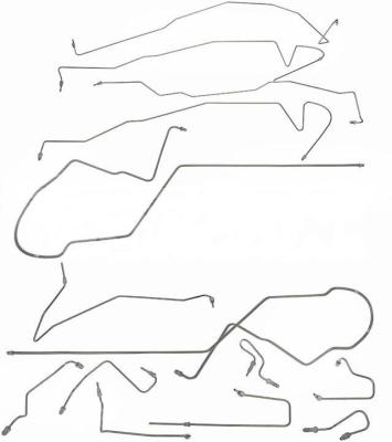 Complete Brake Line Kit For 00-07 Ford Taurus / Sable ABS with Rear Drum Complete Steel Fine Lines