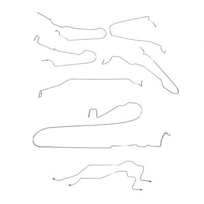 Complete Brake Line Kit For 07-08 Silverado 1500/Sierra 1500 Crew Cab w/ 5.7' Bed/Ext Cab w/ 6.5' Bed, Rear Drum No TC Complete Steel Fine Lines