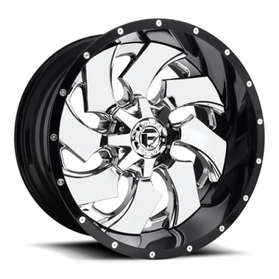Aluminum Wheels 20X9 Cleaver D240 8 On 165.1 Chrome/Gloss Black Lip 125.1 Bore 20 Offset 8 Spoke Fuel Off Road Wheels
