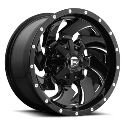Aluminum Wheels 18X9 Cleaver D574 5 On 114.3/5 On 127 Gloss Black/Milled 78.1 Bore 1 Offset 8 Spoke Fuel Off Road Wheels