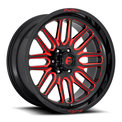 Aluminum Wheels 20X10 Ignite D663 6 On 135 Gloss Black Red Tinted Clear 87.1 Bore -18 Offset Fuel Off Road Wheels