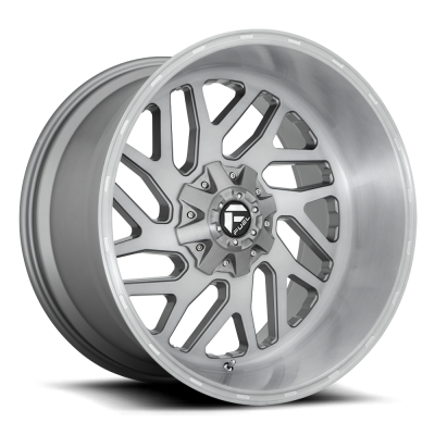 Aluminum Wheels 24X12 Triton Platinum D715 8 On 165.1 Brush Gunmetal Gray/Clear Tint 125.1 Bore -44 Offset Mesh Spoke Fuel Off Road Wheels