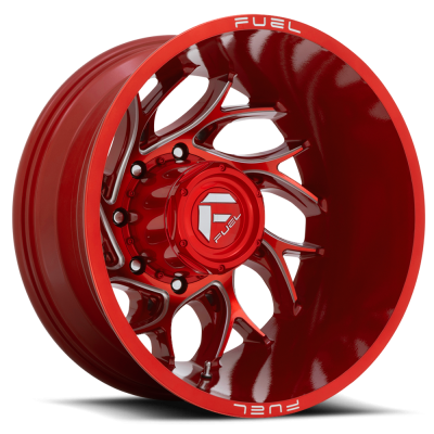 Dually Wheels 20X8.25 Runner Dually D742 8 On 210 Candy Red Milled 154.3 Bore -221 Offset 8 Spoke Outer Dually Fuel Off Road Wheels