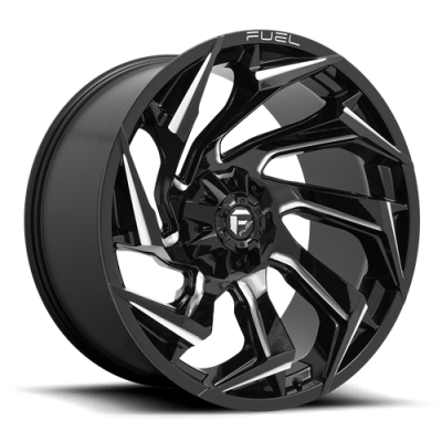Aluminum Wheels 24X12 Reaction D753 5 On 139.7/5 On 150 Gloss Black/Milled 110.2 Bore -44 Offset Fuel Off Road Wheels