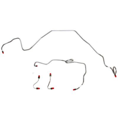 Front Brake Line Kit For 86-89 GM F-Body w/ V8 Front Brake Line Kit Early Design Fine Thread M/C Steel Fine Lines